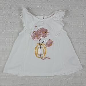 Savannah‎ organic white summer top 12-18M